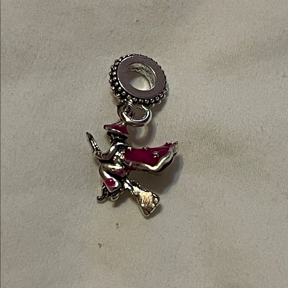 Silver Witch Charm with Red Accents - Picture 7 of 10
